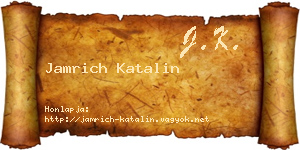 Jamrich Katalin névjegykártya